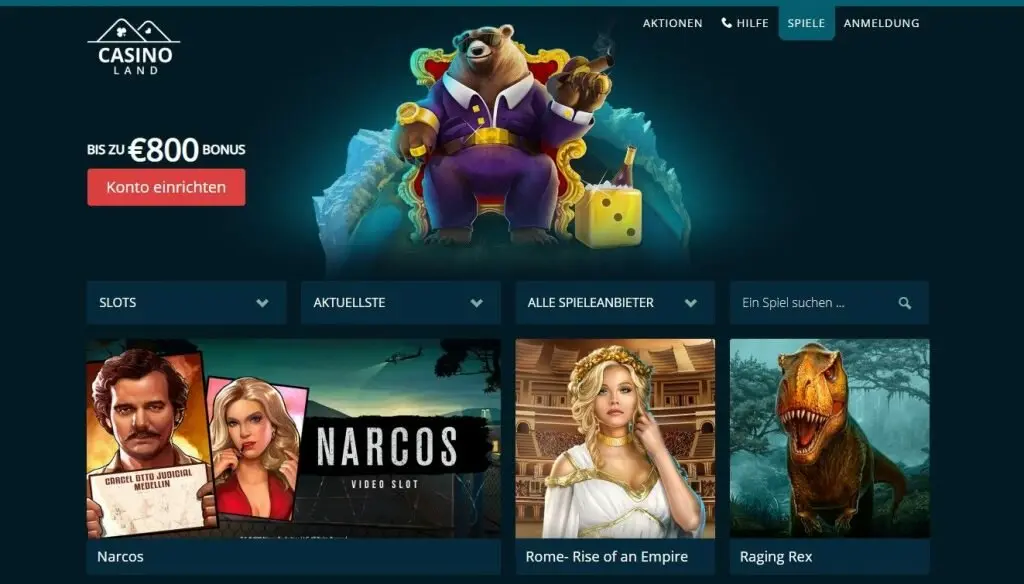 CasinoLand homepage