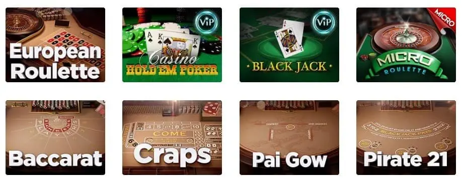 Dingo Casino Tischspiele