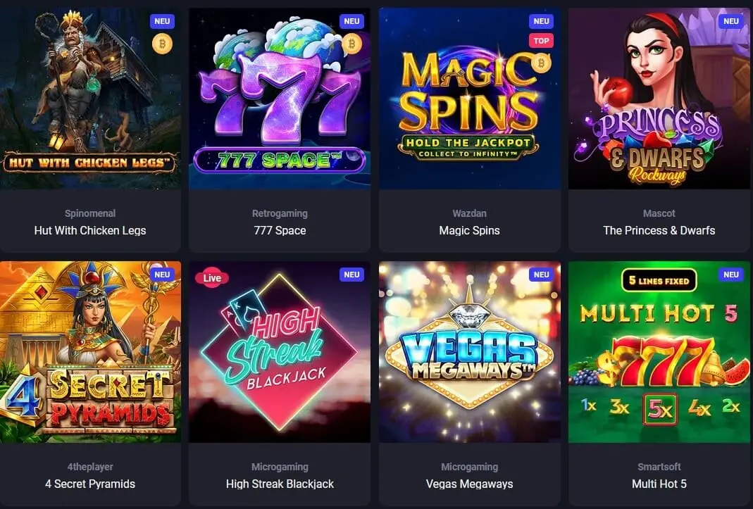 wooCasino neueste Spiele
